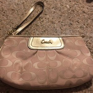 Blush Gold Coach Wristlet